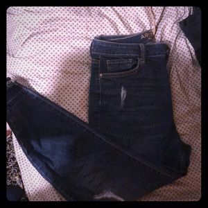 High-waisted skinny jeans